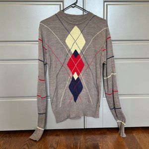 VINTAGE SIM men's argyle sweater sz L